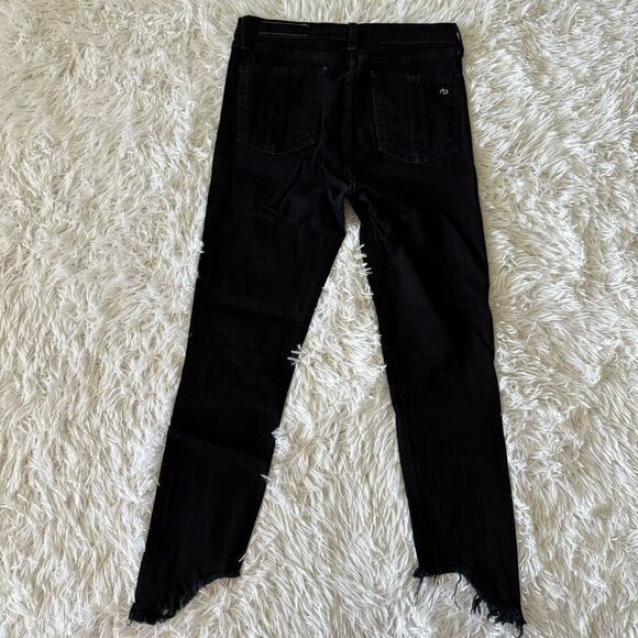 Rag & Bone Black Mid-rise 10” Capri Cropped Ankle Jeans Size 28 - Picture 3 of 9